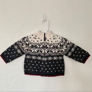 Janie And Jack 6-12 Lined Sweater Zip Up Jacket